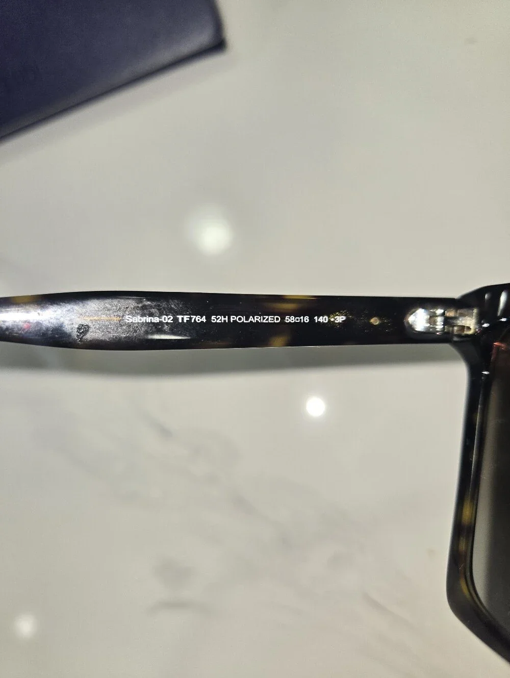 Tom Ford Black Oversized Square Sunglasses with Gold T Detail